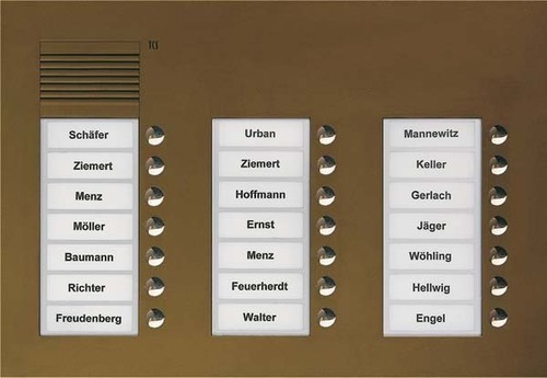 TCS Tür Control Audio Außenstation PUK 21 Tasten 3-spaltig UP PUK21/3-EB