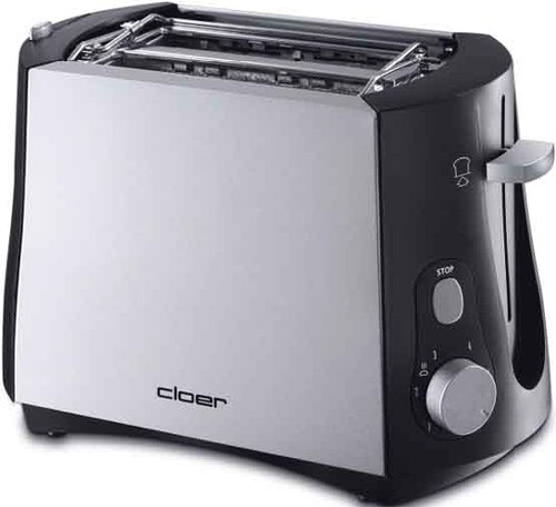 Cloer Toaster 2 Scheiben 3410 sw/metall matt