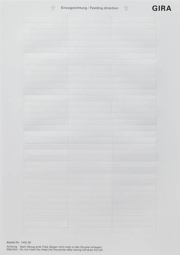 Gira Beschriftungsbogen 51,2 x 7mm 145500