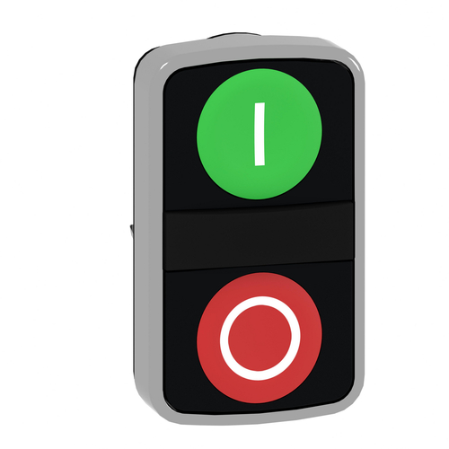 Schneider Electric Doppeldrucktaster m. Beschriftung ZB4BA7341