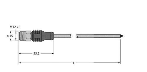 Turck Feldbusleitung 4-polig RSCV-FBY48BU-1M/5D