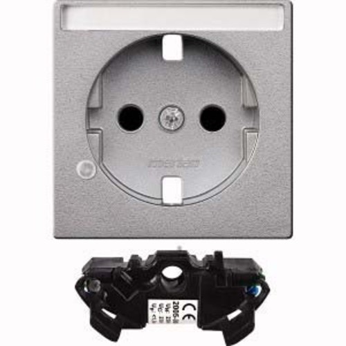 Merten Zentralplatte aluminium f.Steckdose ÜS MEG2335-0460