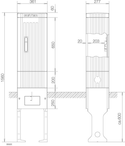 ABN Anschlusssäule FB1 BH4 m.M-Platte SL152P ABN Anschlusssäule FB1 BH4 m.M-Platte SL152P