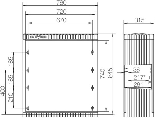 ABN Kabelverteilerschrank FB3,BH4,Gr.1/845mm SL081