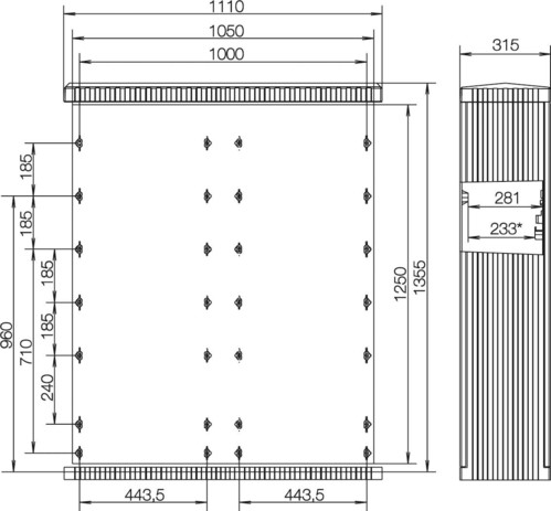 ABN Kabelverteilerschrank mit Montageplatte SL132P