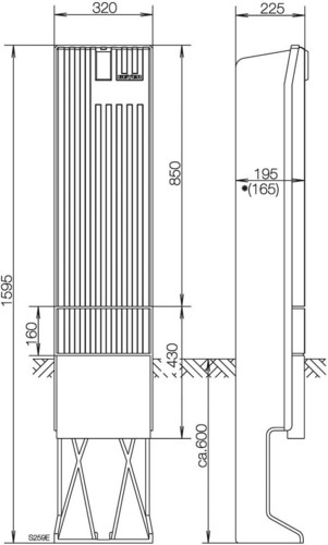 ABN Säule BH4 2 Einbaueinh. E-Cu 30x6mm SK152A