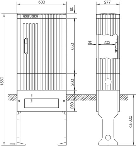 ABN Säule BH4 4 Einbaueinh. E-Cu 30x6mm SK155A