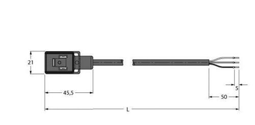 Turck Ventilsteckverbinder Bauform B VBS02-L80E-2/TXL