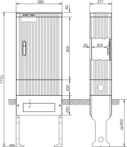 ABN Säule BH5 4 Einbaueinh. E-Cu 30x6mm SK175A