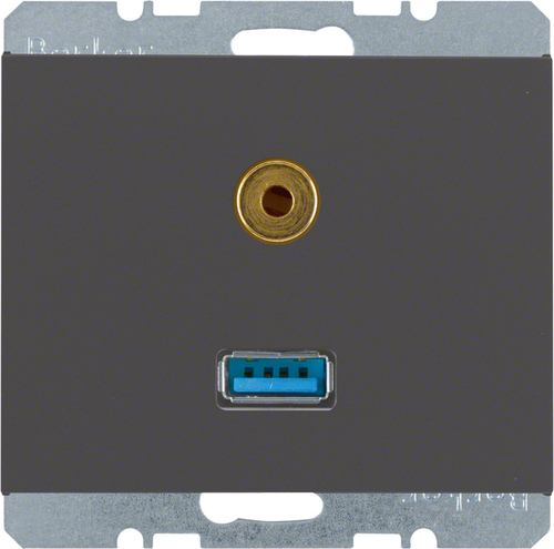 Berker Steckdose USB/3,5mm Audio anthrazit matt 3315397006
