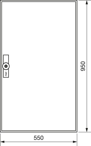 Hager Zählerschrank,universZ 950x550x160,IP54 ZB22EW