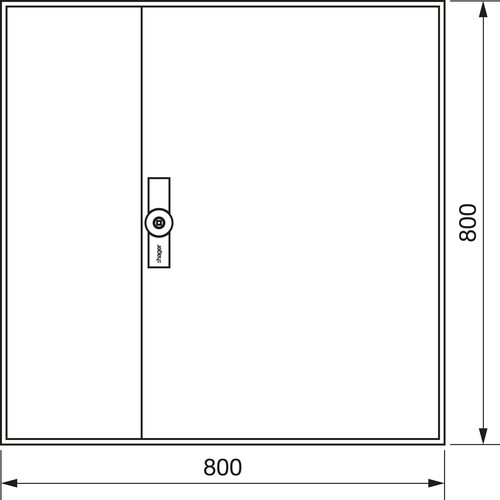 Hager Zählerschrank,universZ 800x800x205,IP54 ZB13W