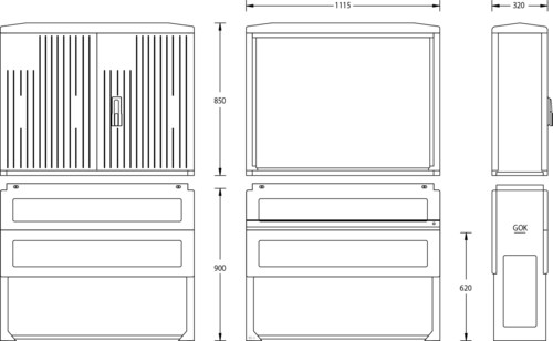 uesa Normschrank IP44 850x1115x320mm A120-850