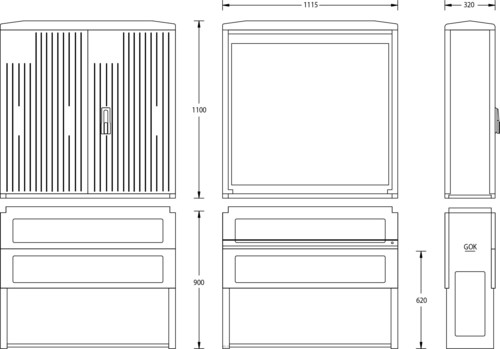 uesa Normschrank IP44 1100x1115x320mm A120-1100