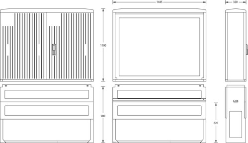 uesa Normschrank IP44 1100x1445x320mm A130-1100