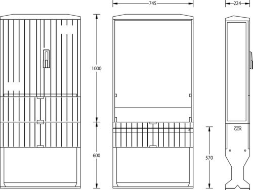 uesa Flachschrank 1100x745x224mm A100-1000