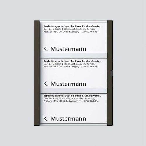 Siedle&Söhne Namensschild graph-met kpl f.TM 611-3 GM 200029043-00