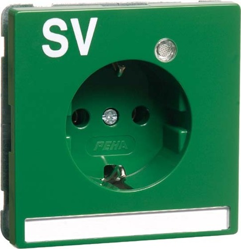 Peha Steckdose SCHUKO Beschrift.,LED,SV,gn D95651142LED/4 NA SV