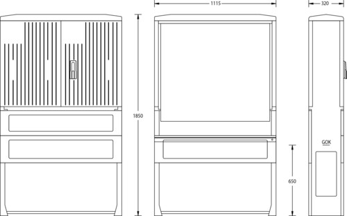 uesa Säule 1850x1115x320mm A120-1850