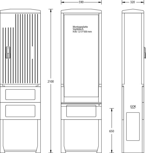 uesa Säule 2100x590x320mm A070-M-2100