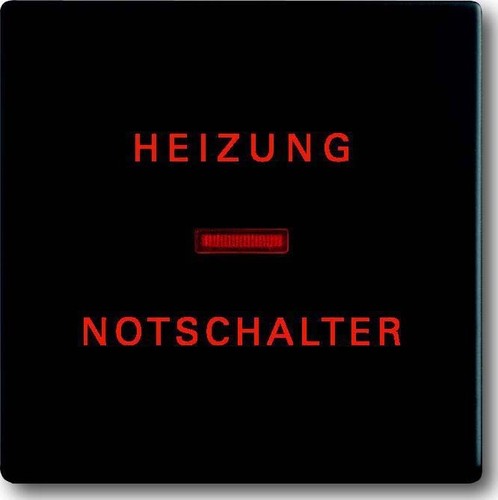 Busch-Jaeger Wippe schwarz mt Heizung-Notschalter 1789 H-885