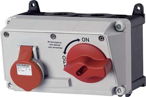 Mennekes Wanddose DUO 16A,4p,6h,400V,IP44 7605 Mennekes Wanddose DUO 16A,4p,6h,400V,IP44 7605