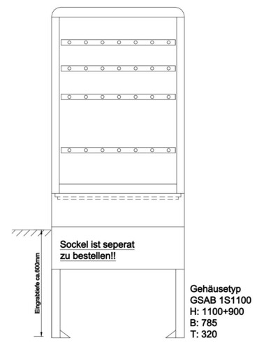 GSAB Elektrotechnik Normkabelverteilerschrank 1100x785x326mm 1S1100K