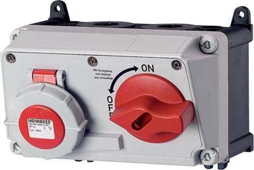 Mennekes Wanddose DUO 16A,4p,6h,400V,IP67 7624 Mennekes Wanddose DUO 16A,4p,6h,400V,IP67 7624