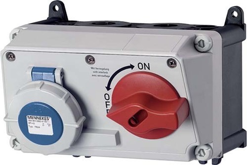 Mennekes Wanddose DUO 32A,3p,6h,230V,IP67 7629 Mennekes Wanddose DUO 32A,3p,6h,230V,IP67 7629