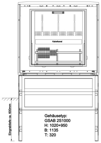 GSAB Elektrotechnik Meßschrank Gr.2 incl. Sockel 42.W400.M-hanse