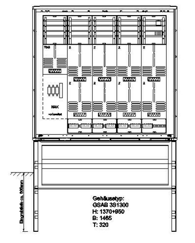 GSAB Elektrotechnik Zähleranschlusssäule 8Z/TSG 08.00.1P8