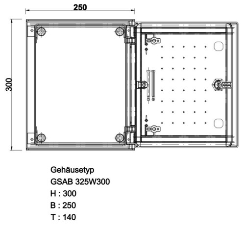 GSAB Elektrotechnik GfK-Wandschrank IP65 300x250x160mm 325W300DS GSAB Elektrotechnik GfK-Wandschrank IP65 300x250x160mm 325W300DS