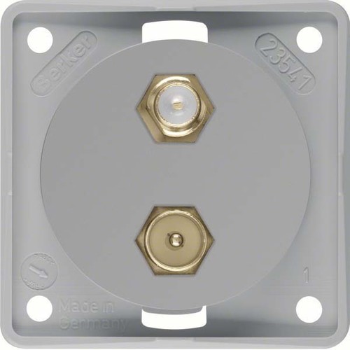 Berker Antennen Verbinderdose gr/matt, TV/SAT 845632506