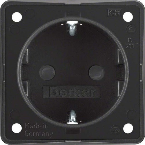 Berker SCHUKO-Steckdose sw/matt Erh.Berührungsschutz 947792503