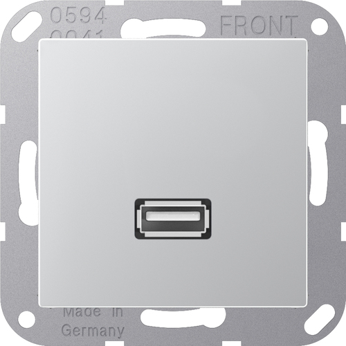 Jung Multimedia-Anschluss aluminium USB m.Tragring MA A 1122 AL
