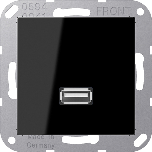 Jung Multimedia-Anschluss schwarz USB m.Tragring MA A 1122 SW