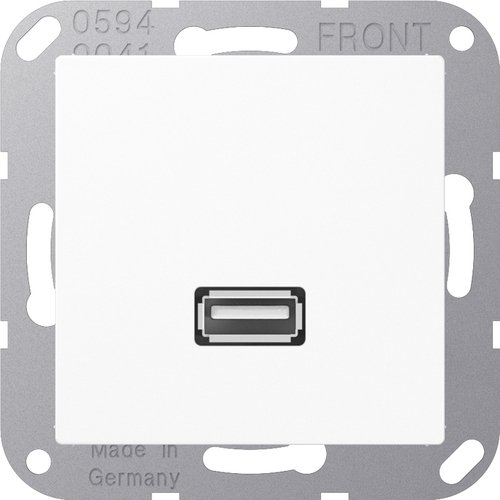 Jung Multimedia-Anschluss alpinweiß USB m.Tragring MA A 1122 WW