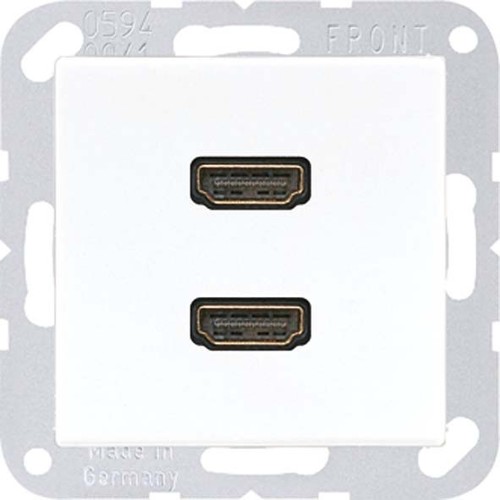 Jung Multimedia-Anschluss weiß 2 x HDMI m.Tragring MA A 1133