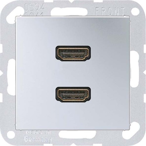 Jung Multimedia-Anschluss aluminium 2 x HDMI m.Tragring MA A 1133 AL