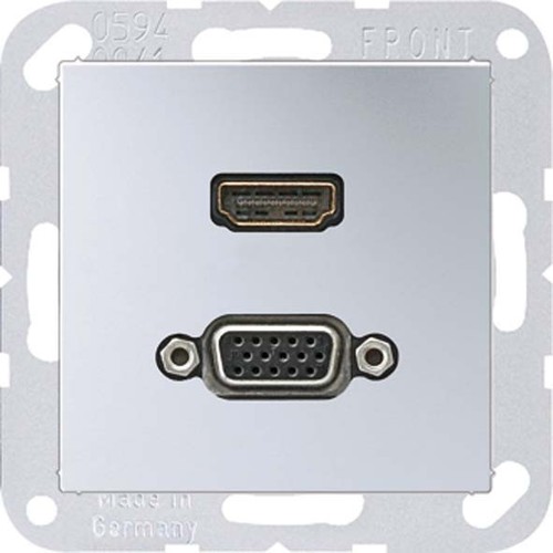 Jung Multimedia-Anschluss aluminium HDMI/VGA m.Tragring MA A 1173 AL