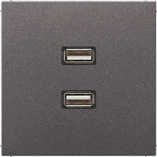 Jung Multimedia-Anschluss anthrazit 2 x USB m.Tragring MA AL 1153 AN
