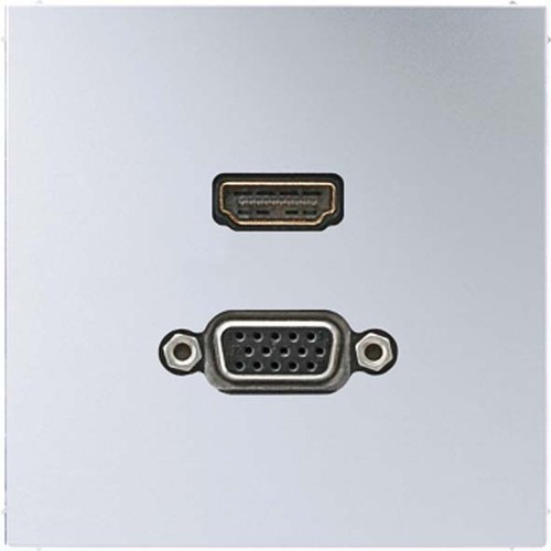 Jung Multimedia-Anschluss aluminium HDMI/VGA m.Tragring MA AL 1173