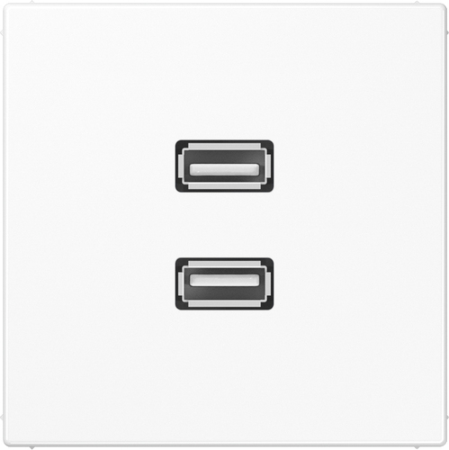 Jung Multimedia-Anschluss alpinweiß 2 x USB m.Tragring MA LS 1153 WW