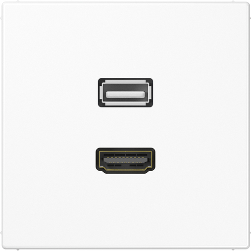 Jung Multimedia-Anschluss alpinweiß HDMI/USB m.Tragring MA LS 1163 WW