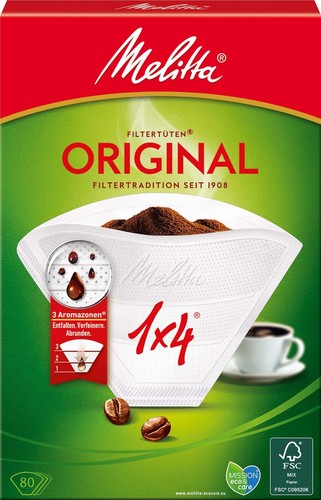 Melitta SDA Filtertüten 1x4/80 weiß Aroma VE80