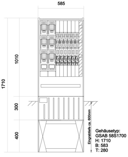 GSAB Elektrotechnik Verteilersäule 58S17K2LSL2-6LSL00