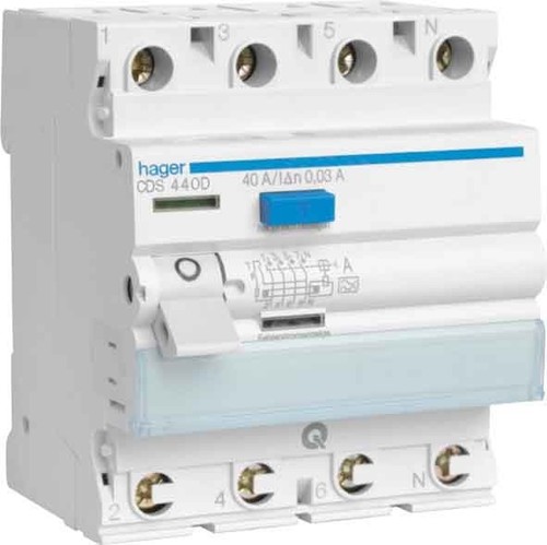 Hager FI-Schutzschalter 4pol. 63A/500mA,6kA CGA463D