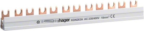 Hager Phasenschiene 2P,10qmm,12mod,Gabel KDN263A