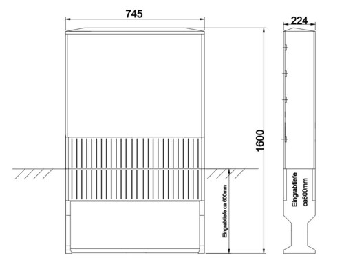 GSAB Elektrotechnik Flachschränke 1600x745x226mm 1F1600 GSAB Elektrotechnik Flachschränke 1600x745x226mm 1F1600