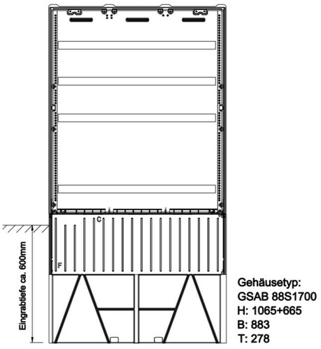 GSAB Elektrotechnik Kabelverteiler 4p 400A 1064x883x278 88S1700K GSAB Elektrotechnik Kabelverteiler 4p 400A 1064x883x278 88S1700K